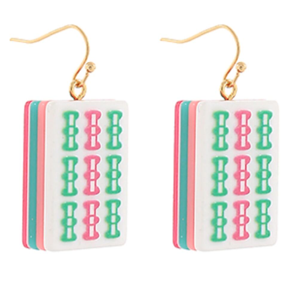 Mahjong Tile Earrings in Bam